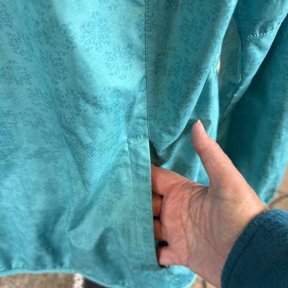 REI Women's Packable Windbreaker Teal XL Reflective Pockets - Picture 4 of 4